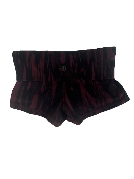 lululemon athletica Pants - lululemon athletica Fold-Over Waist Athletic Shorts - Burgundy and Black